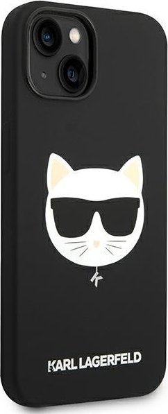 Mbulesë telefoni Karl Lagerfeld KLHMP14MSLCHBK për iPhone 14 Plus, silikon, MagSafe, e zezë