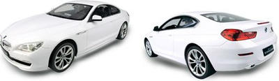 Lodër makine me pult Rastar BMW 6, shkallë 1:14, me bateri, e bardhë