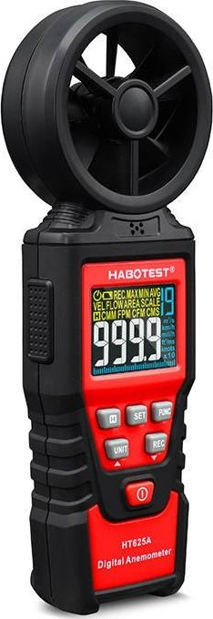 Дигитален анемометар Habotest HT625A, екран во боја, пренослив, сив
