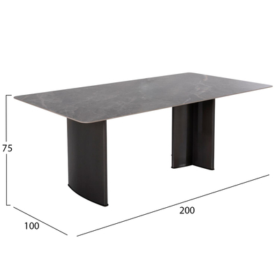 Tavolinë ngrënieje Heff 200x100x76Hcm (HM9766.01), zezë