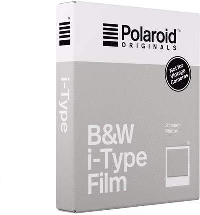 Film bardh e zi Polaroid Originals për tipin I, kornizë të bardhë, 8 foto