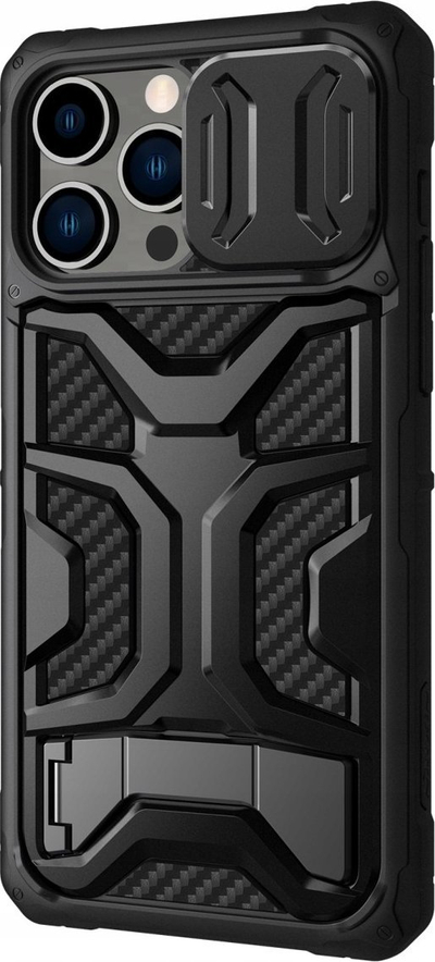 Kllëf telefoni Nillkin Adventurer Pro për iPhone 14 Pro, i fortë, me stand, i zi