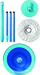 Set pastrimi Spontex Full Action System Plus, kovë 6L, mop me frizura, blu