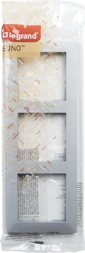 Kornizë potuale Legrand SUNO Triple Frame 721513, për 3 module, ngjyrë alumini