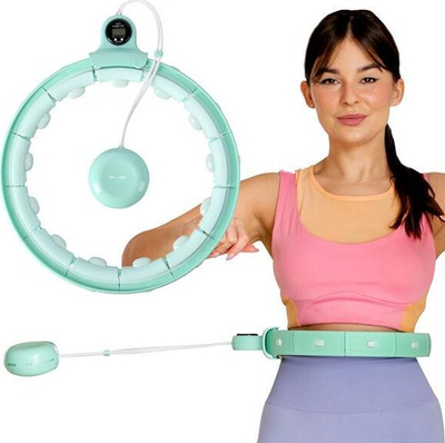 Hula hoop trajnimi pa rënie, me peshë, me ekran LCD, jeshil