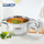 Tenxhere e thellë Heinner Amira, 24x13.5 cm, 6.1L, inox me kapak xhami