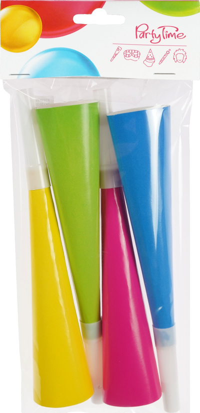 Bori feste neon, set 4 copë, 19 cm, shumëngjyrëshe
