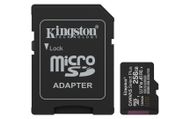 Kartë memorike microSD Kingston Canvas Select Plus, 256GB, me adapter, e zezë