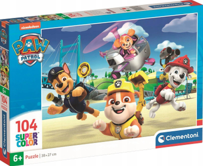 Puzzle Clementoni SuperColor Paw Patrol, 104 copa, 38 x 27 cm