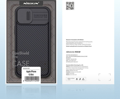 Mbrojtëse telefoni Nillkin Camshield Pro për iPhone 13 Mini, me kapak rrëshqitës te kamera, blu