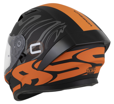 Helmetë moto CASSIDA Orbit Multivers 2026, integrale, black matte portokalli gri bardhë