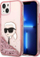 Mbulesë telefoni Karl Lagerfeld KLHCP14MLNKHCP për iPhone 14 Plus, hardcase, efekt Liquid Glitter, rozë