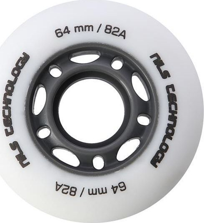 Rrota patinash Nils PU, 64 mm 82A, set 4 copë, e bardhë mat