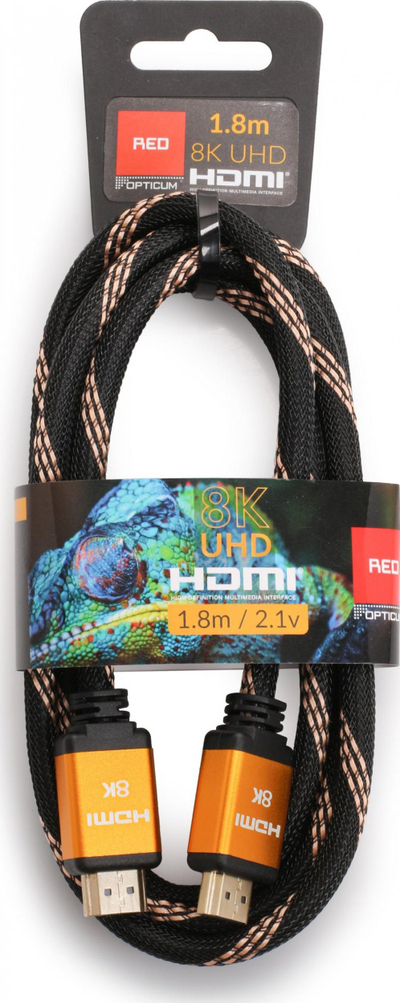 Kabllo HDMI Opticum RED, 1.8m, 8K UHD, e zezë