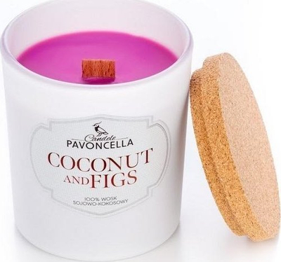 Kandela soje Coconut and Figs, 135g, me fitil druri, e bardhë