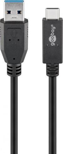 Kabllo Goobay USB A me USB C, USB 3.2 Gen 2, 0.5m, e zezë