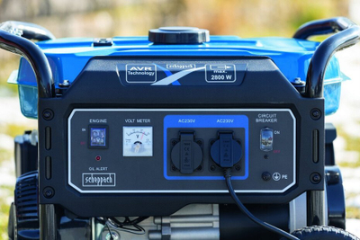Gjenerator me benzinë Scheppach SG3200x, 2800W, 2x230V, blu me të zezë