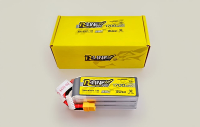 Bateri LiPo Tattu R-Line, 22.2V 1700mAh 6S 95C, XT60, e verdhë
