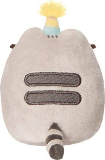 Lodër pelushi Pusheen Mascot, 14cm, me kapele ditëlindjeje, gri