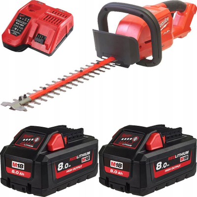 Gërshërë për bezhdat me bateri Milwaukee M18 FHT45-802, 45 cm, 2x 8.0Ah, e kuqe