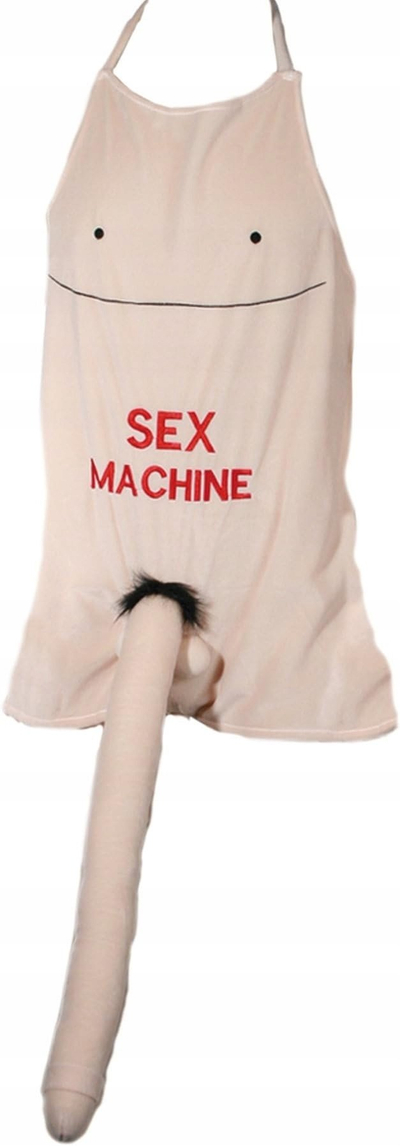 Përparëse humori Out of the Blue Sex Machine, me penis pelushi, ngjyrë lëkure