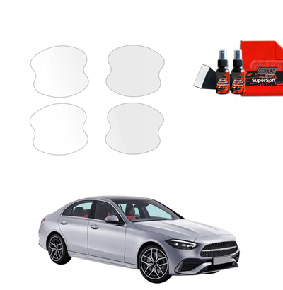 Fole mbrojtëse GRIZZ Mercedes C Class 2021‑2026, set 4 copë, për doreza dere, transparente