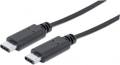 Kabllo USB Manhattan USB-C në USB-C, 1m, USB 3.1, e zezë