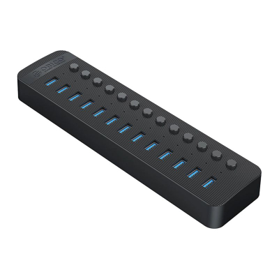 Hub USB Orico CT2U3-13AB, 13 porta USB 3.0, me çelësa, ngjyrë e zezë