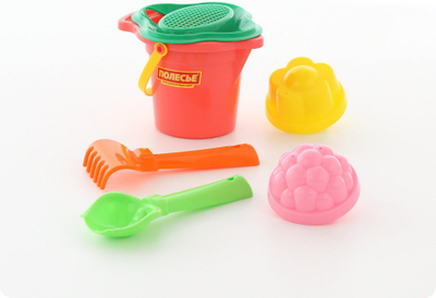 Set lodrash plazhi Polesie Bucket No. 222, me kovë dhe forma rëre, shumëngjyrësh