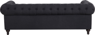 Divan me stof Beliani Chesterfield, 3 vende, gri grafit