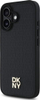 Futrollë telefoni DKNY Leather Repeat Pattern Case, MagSafe për iPhone 16, e zezë