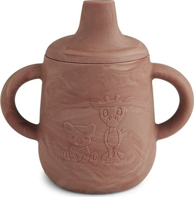 Gotë trajnimi Nuuroo Sippy Cup Aiko, 140 ml, silikon, Red Mix