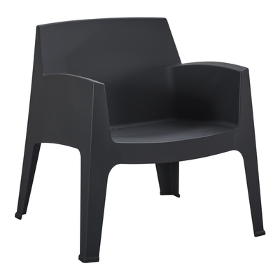 Karrige lounge HM SLEEK HM6365.02, polipropilen, për ambient të jashtëm, e zezë