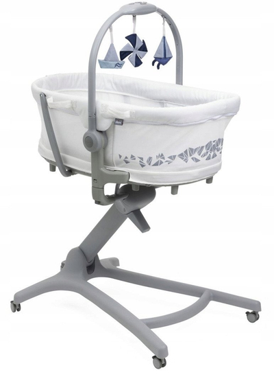 Djep multifunksional Chicco Baby Hug Pro 5in1, me rrota, White Cream