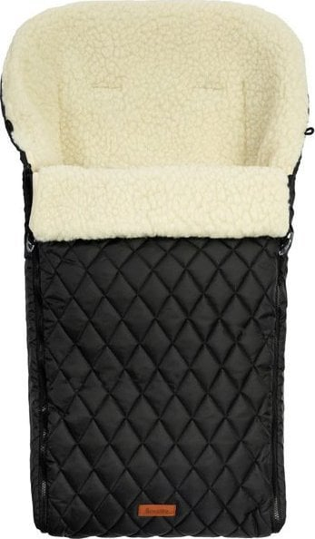 Qese gjumi për karrocë Sensillo Quilted Wool, lesh, 95x40cm, e zezë