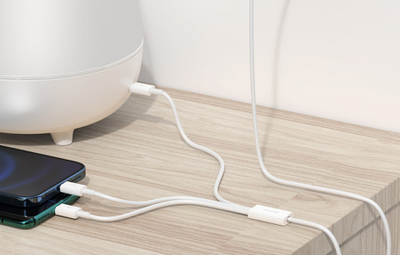 Kabllo USB Baseus USB A në USB C, microUSB, Lightning, 1 m, e bardhë
