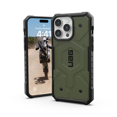 Mbulesë telefoni UAG Pathfinder MagSafe për iPhone 15 Pro Max, rezistente ndaj goditjeve, ngjyrë ulliri