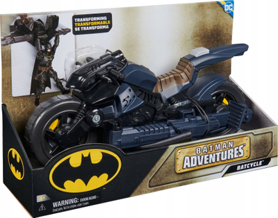 Lodër motor Batman DC Comics Batcycle, që kthehet, për figura 30 cm, blu e zezë