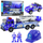 Lodër set policie për kalamoj, makinë e madhe policie, figura dhe helmetë, blu