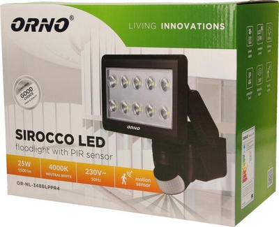 Reflektor me sensor lëvizjeje Orno OR - NL - 348BLPPR4, LED, i zi