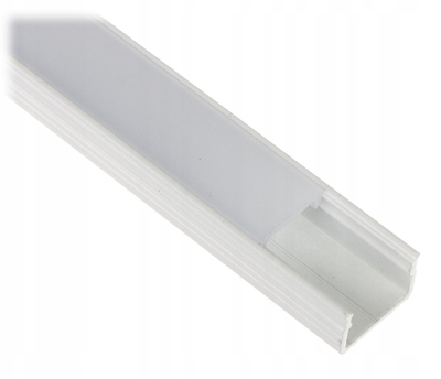Profil alumini me difuzer për shirit LED PR‑LED SW2 2m, montim sipërfaqe, i bardhë