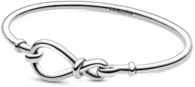 Byzylyk për femra Pandora Infinity Knot Bangle, i argjendtë