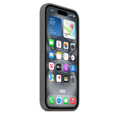 Apple iPhone 16 Silicone Case with MagSafe, Stone Gray