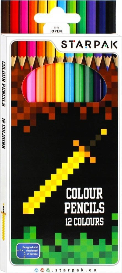 Lapsa me ngjyra Starpak Pencil Crayons Pixel Game 484791, set me 12 ngjyra