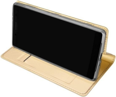 Футрола за телефон Dux Ducis Custodia Flip Folio за iPhone XS Max, синтетичка кожа, со магнет, златна боја