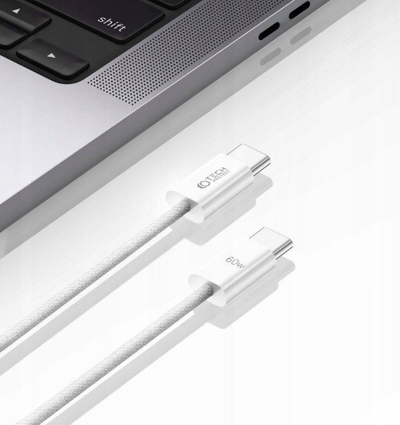 Kabllo USB Tech-Protect USB-C në USB-C, 1m, 60W, e bardhë