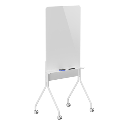 Tabla e bardhë lëvizshme Ergo Office ER-305, 119x79cm, me raft, e bardhë