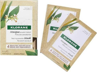 Maskë flokësh Klorane Treating Powder Mask, kundra zbokthit, 8 x 3 g