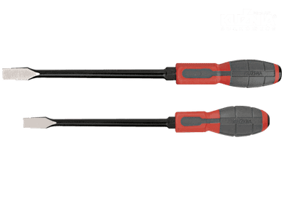 Kacavidë e sheshtë Kuźnia Sułkowice RWWcF 1.0x6.5mm, çelik veglash, dorezë plastike, e zezë