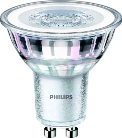Set llampa LED Philips GU10, 3 copë, 4.6W 2700K, 355lm, e bardhë